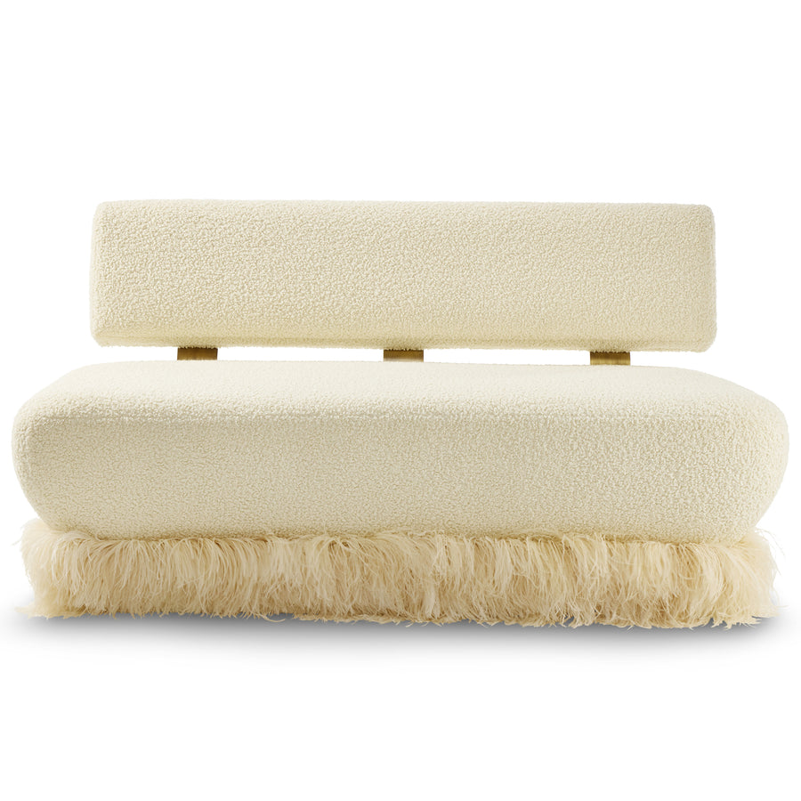 Ostrich Fluff Cream Boucle' Sofa