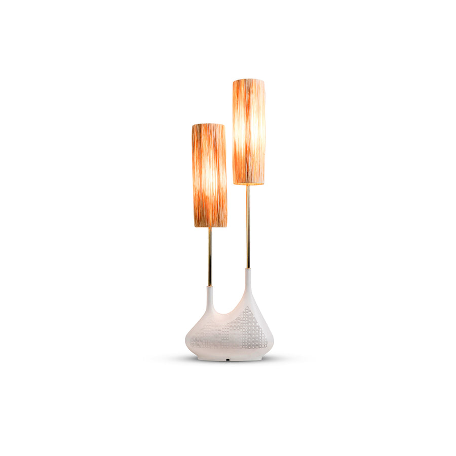 Pod Double Table Lamp White