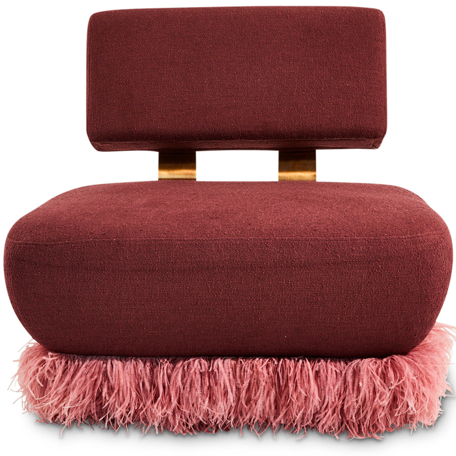 Plum Ostrich Fluff Lounge Chair