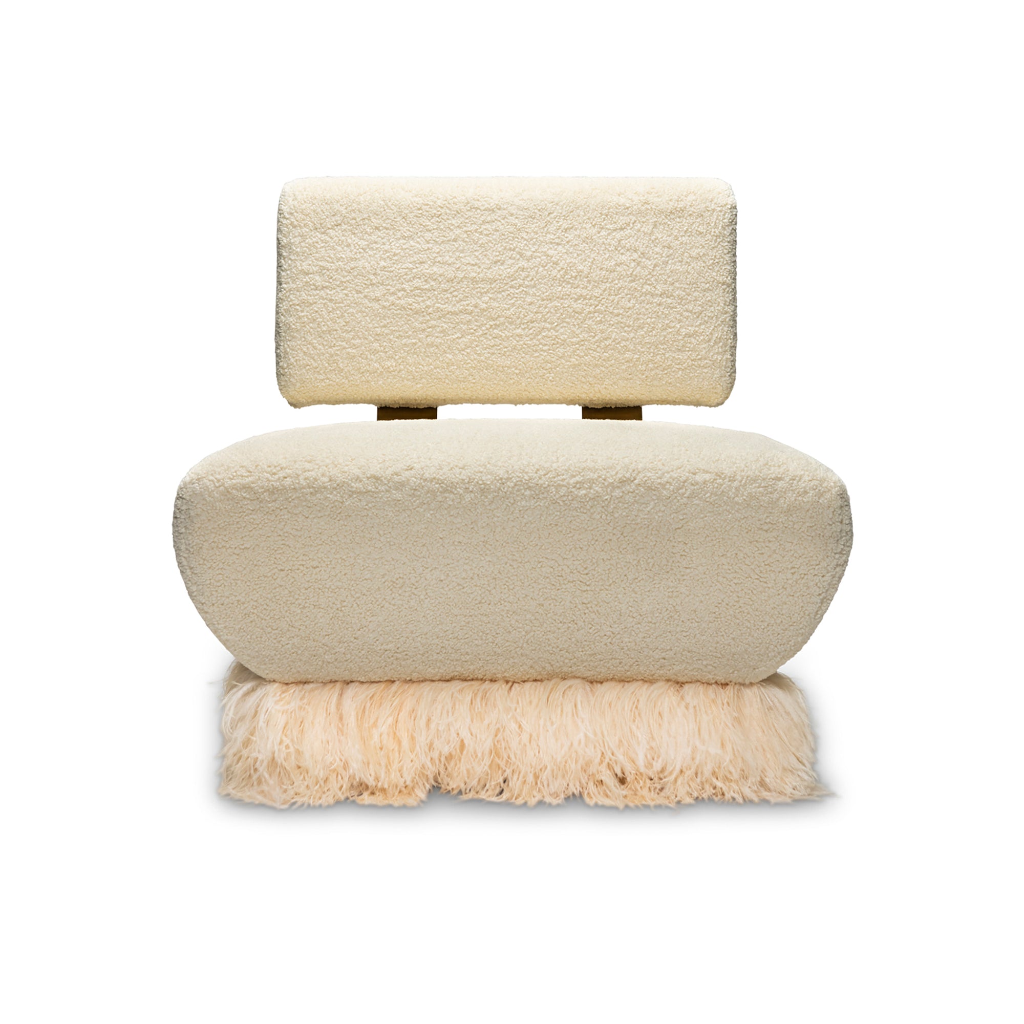 Ostrich Fluff Cream Boucle' Lounge Chair - Egg Designs