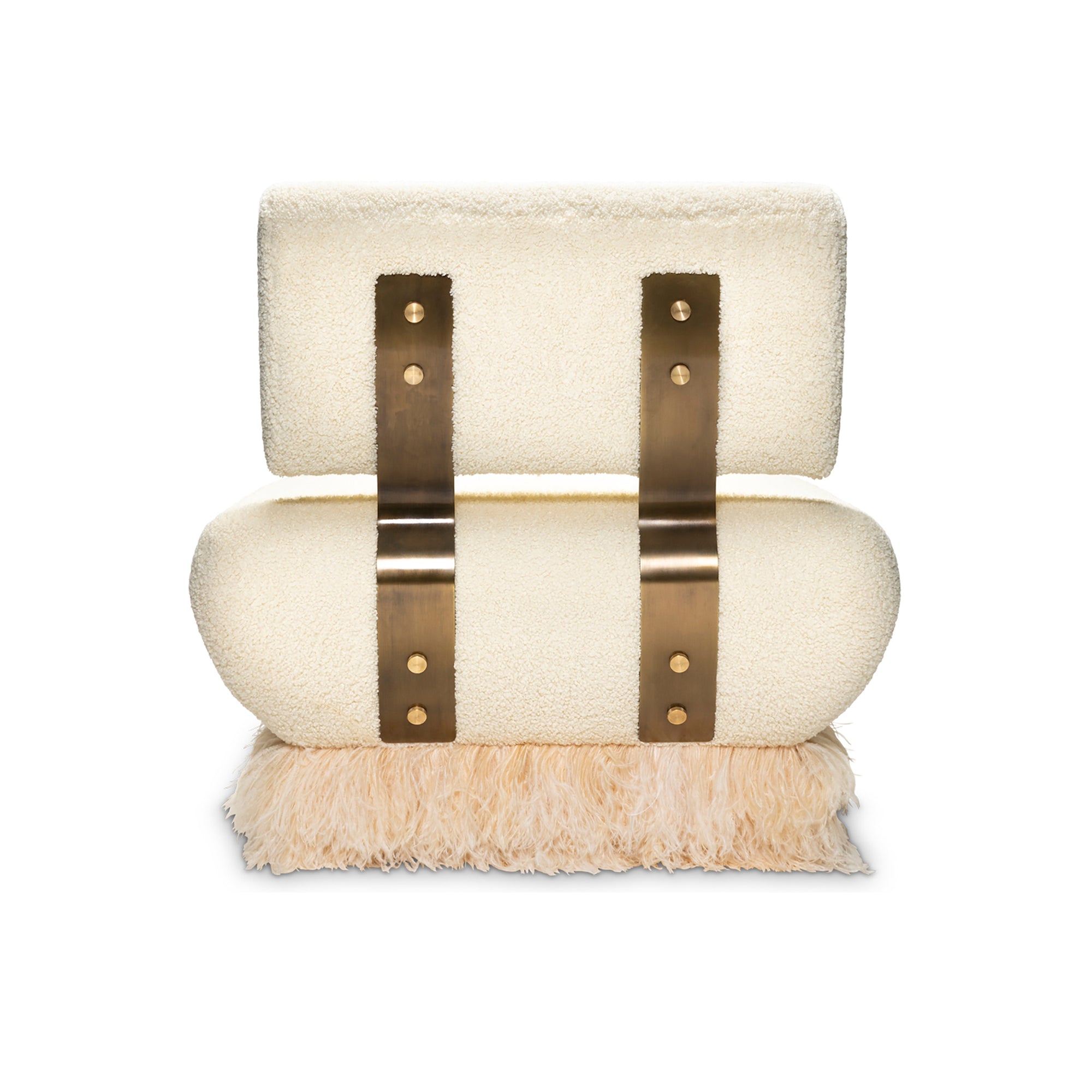 Ostrich Fluff Cream Boucle' Lounge Chair - Egg Designs