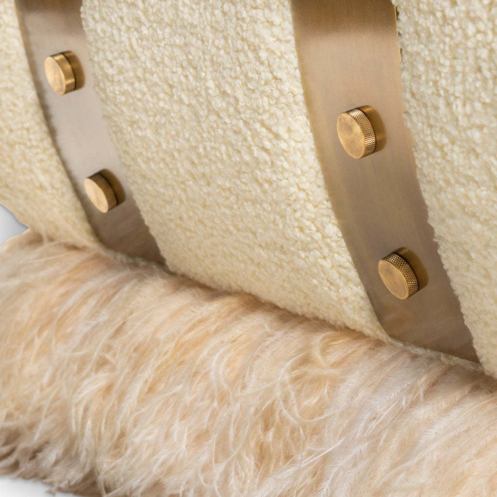 Ostrich Fluff Cream Boucle' Lounge Chair