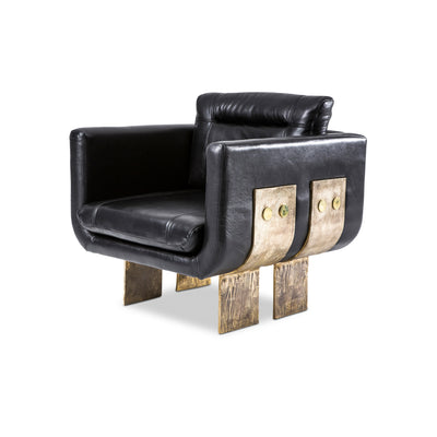 Primal Lounge chair Black Leather - Egg Designs