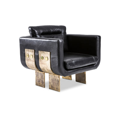 Primal Lounge chair Black Leather - Egg Designs