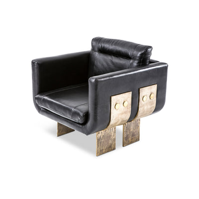 Primal Lounge chair Black Leather - Egg Designs