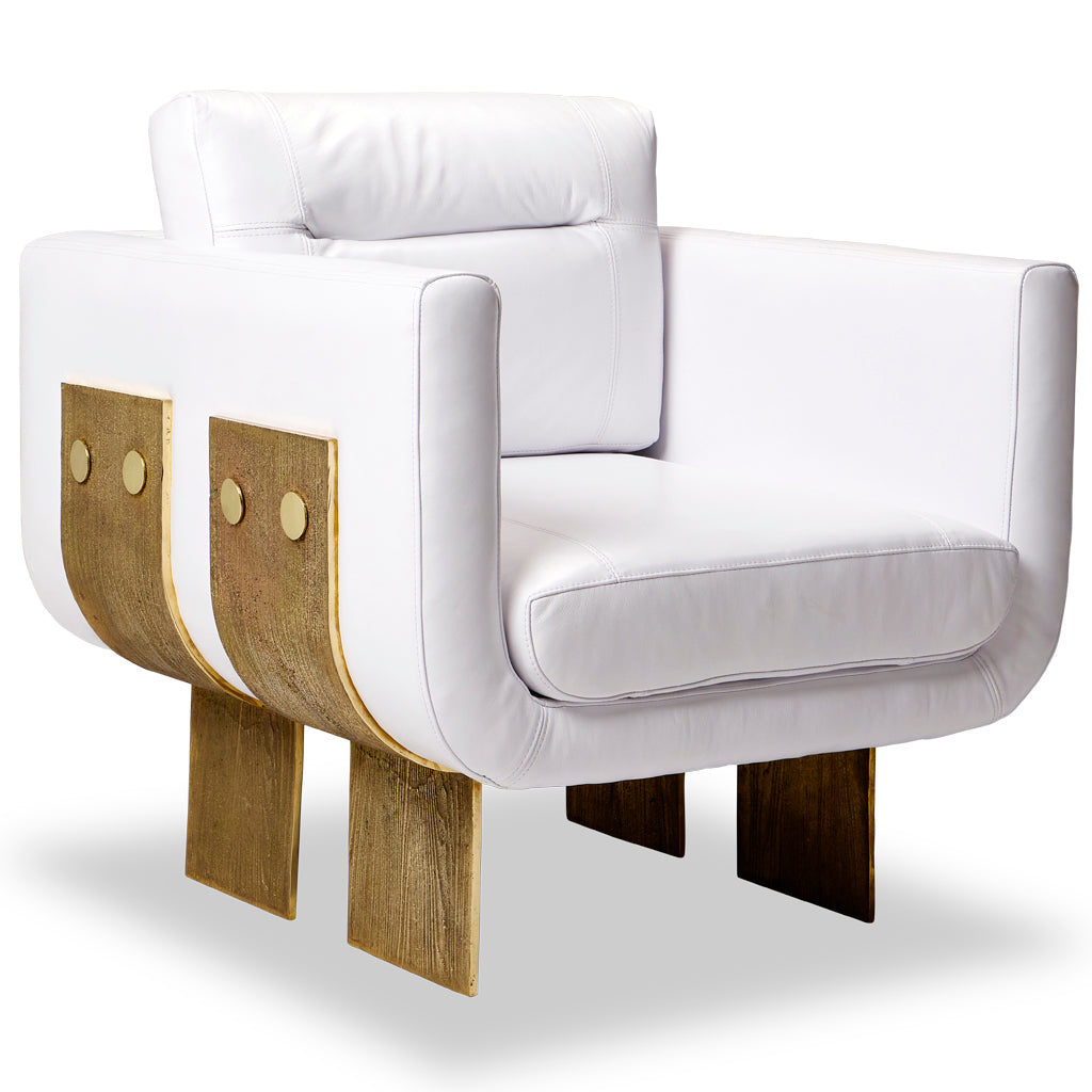 Primal Lounge chair White Leather