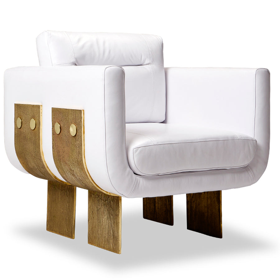 Primal Lounge chair White Leather