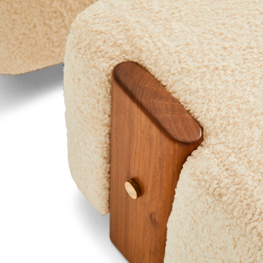 Amahle Cream Boucle' foot stool