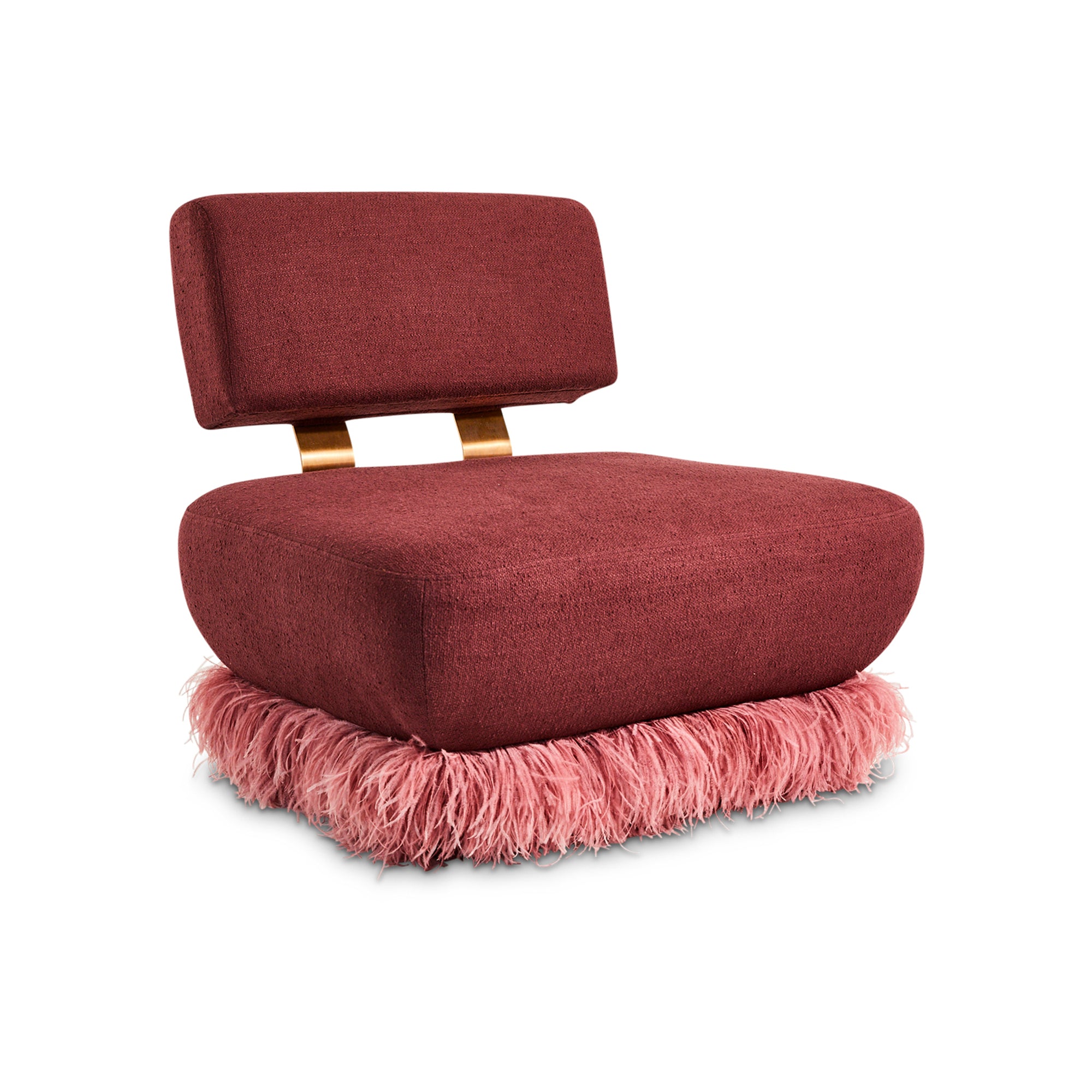 Plum Ostrich Fluff Lounge Chair - Egg Designs