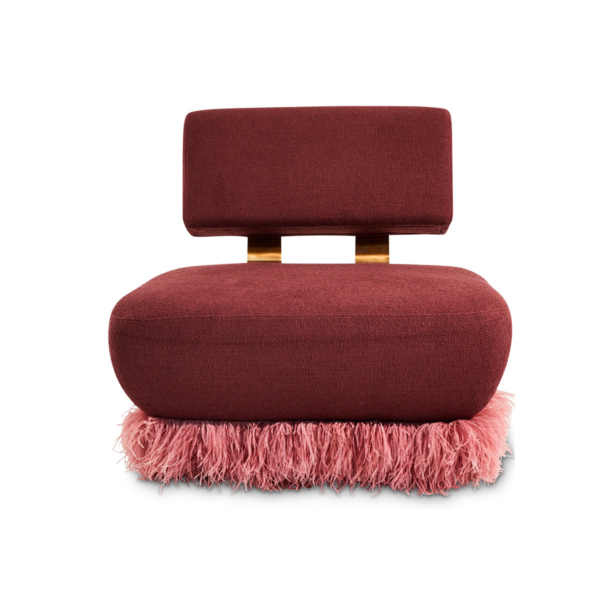 Plum Ostrich Fluff Lounge Chair - Egg Designs