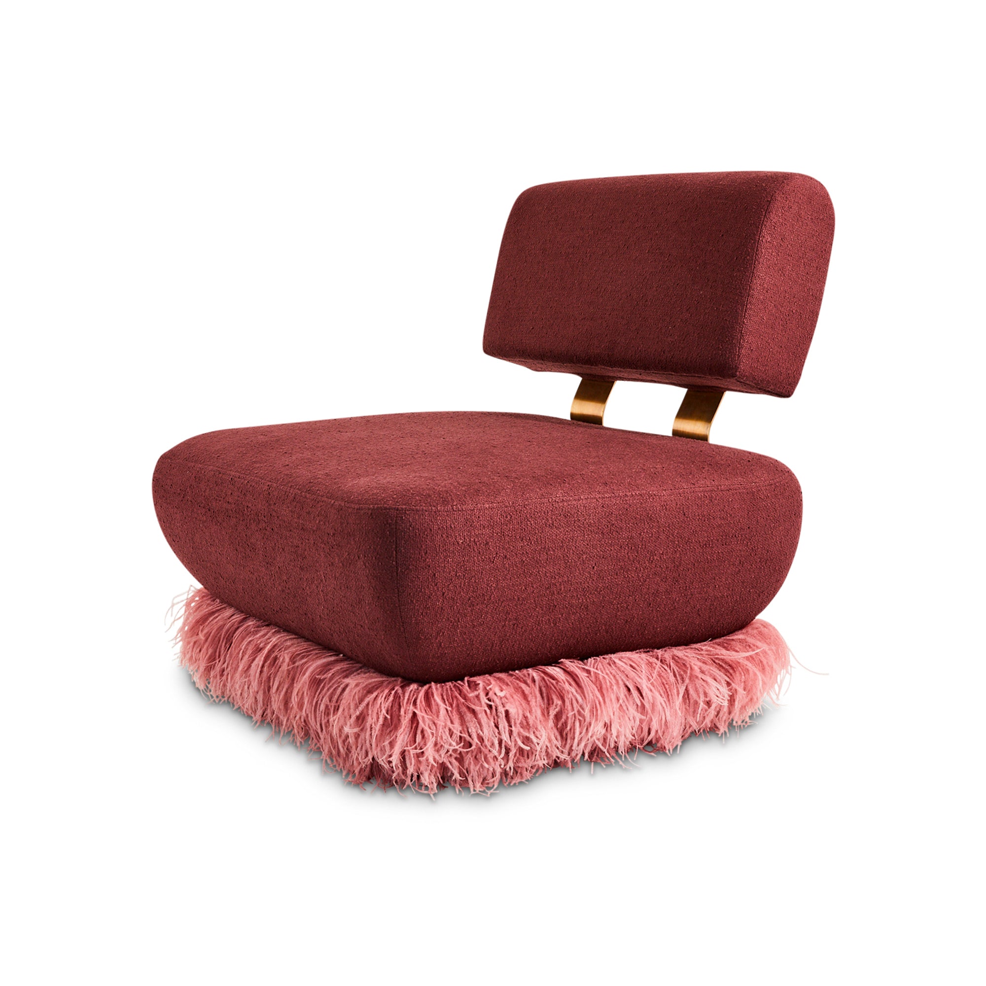 Plum Ostrich Fluff Lounge Chair - Egg Designs