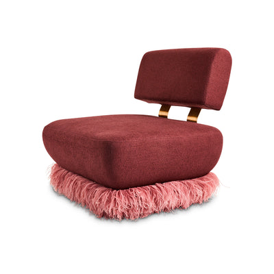 Plum Ostrich Fluff Lounge Chair - Egg Designs