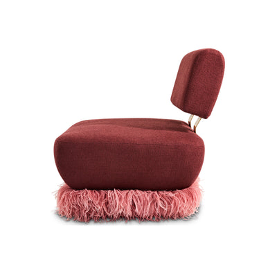 Plum Ostrich Fluff Lounge Chair - Egg Designs
