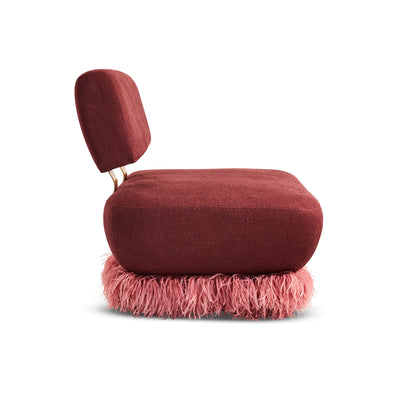 Plum Ostrich Fluff Lounge Chair - Egg Designs