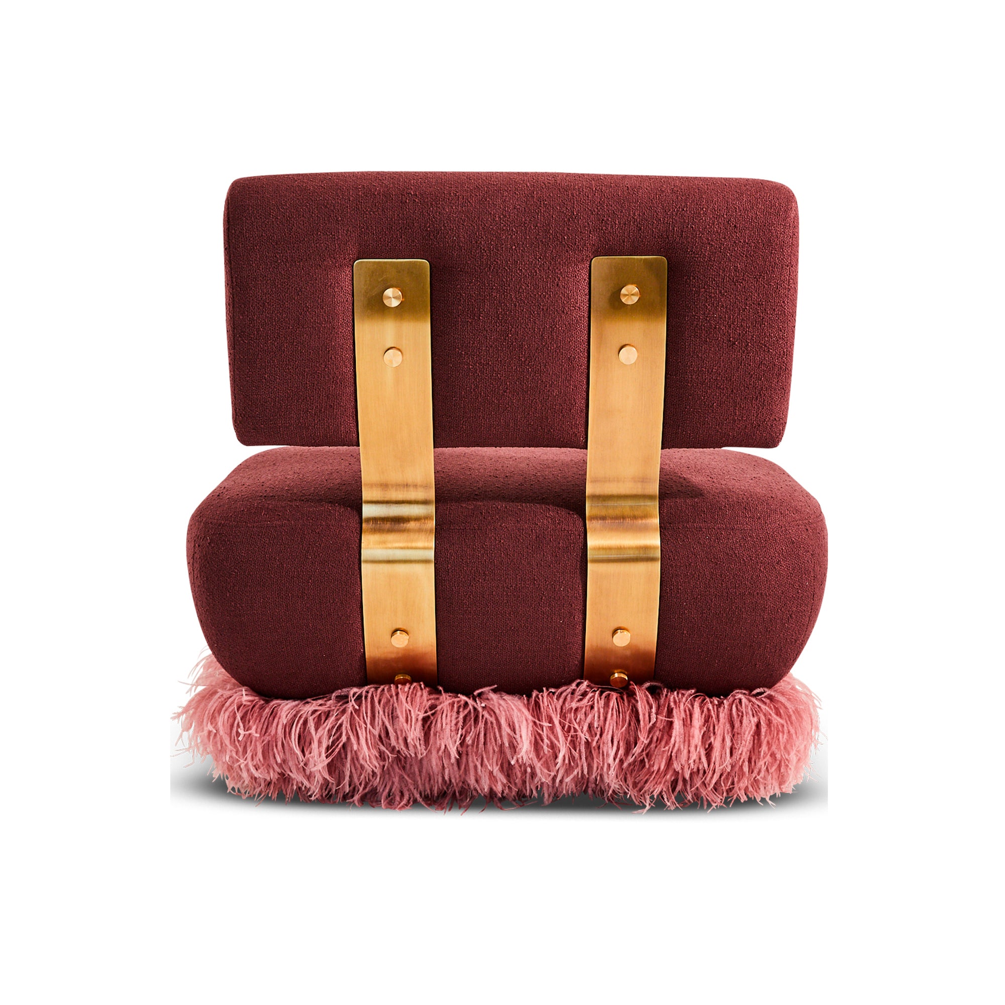 Plum Ostrich Fluff Lounge Chair - Egg Designs