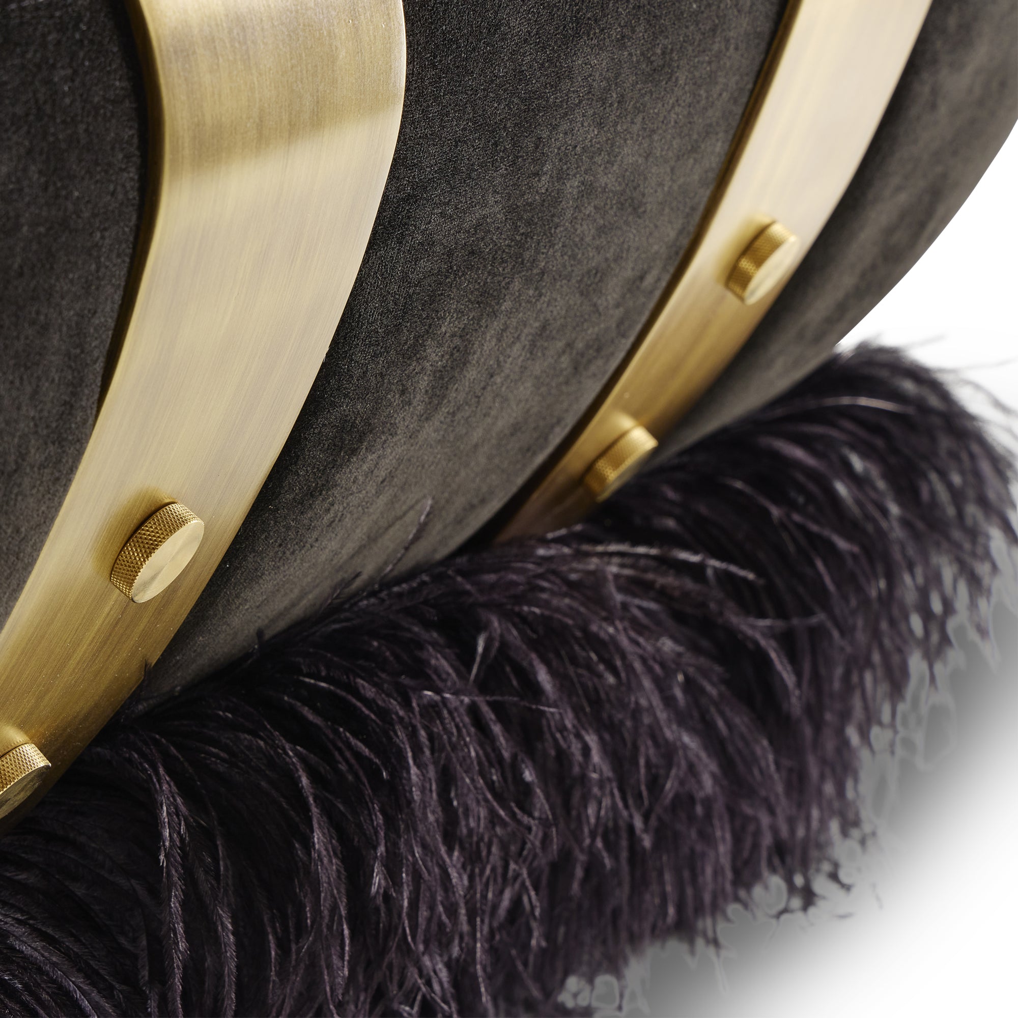 Ostrich Fluff Black Velvet Lounge Chair