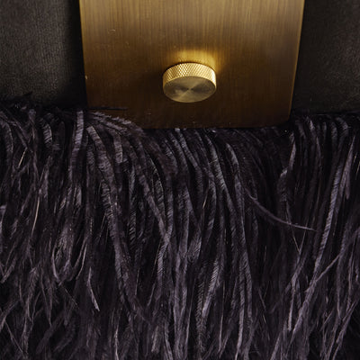Ostrich Fluff Black Velvet Lounge Chair