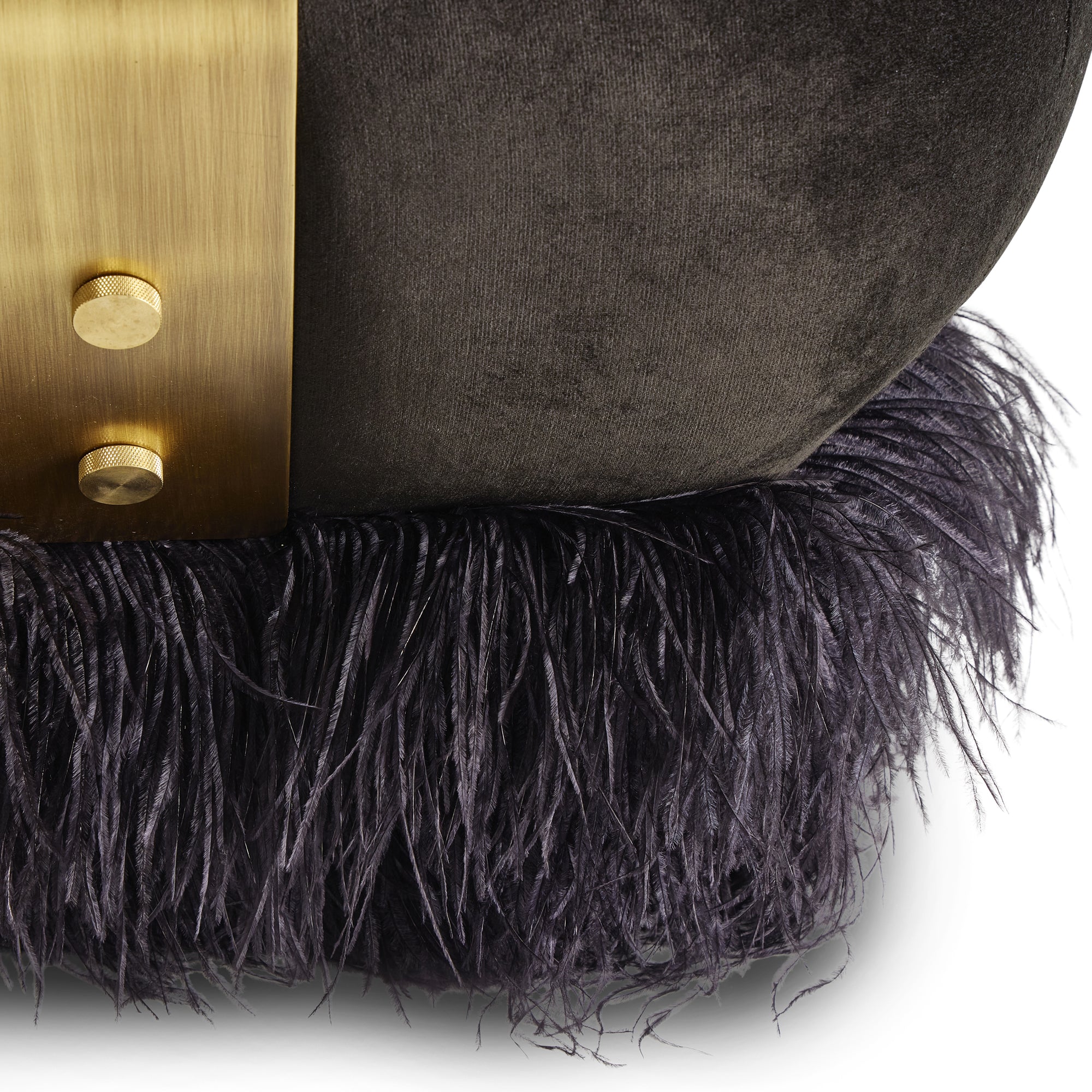 Ostrich Fluff Black Velvet Lounge Chair