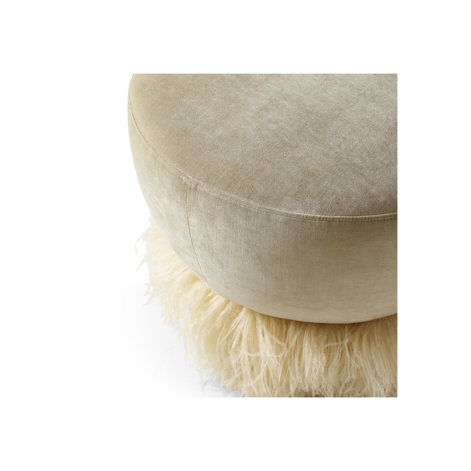 Ostrich Fluff 600 Diameter Ottoman