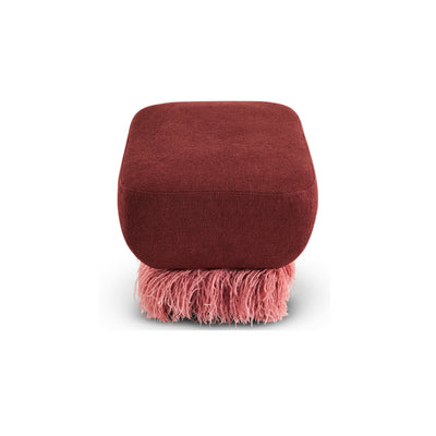 Plum Ostrich Fluff Ottoman - Egg Designs