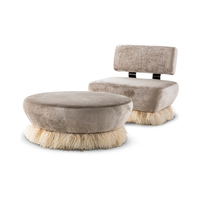 Ostrich Fluff Ottoman - Egg Designs