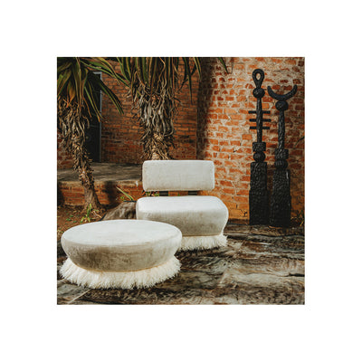 Ostrich Fluff Ottoman - Egg Designs
