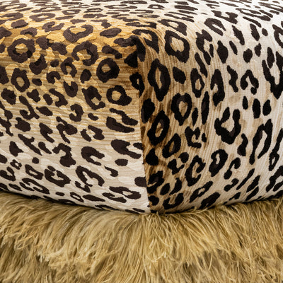 Ostrich Fluff Leopard Ottoman