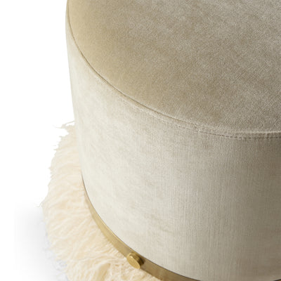 Ostrich Fluff Cream 450 Diameter Velvet Pouf