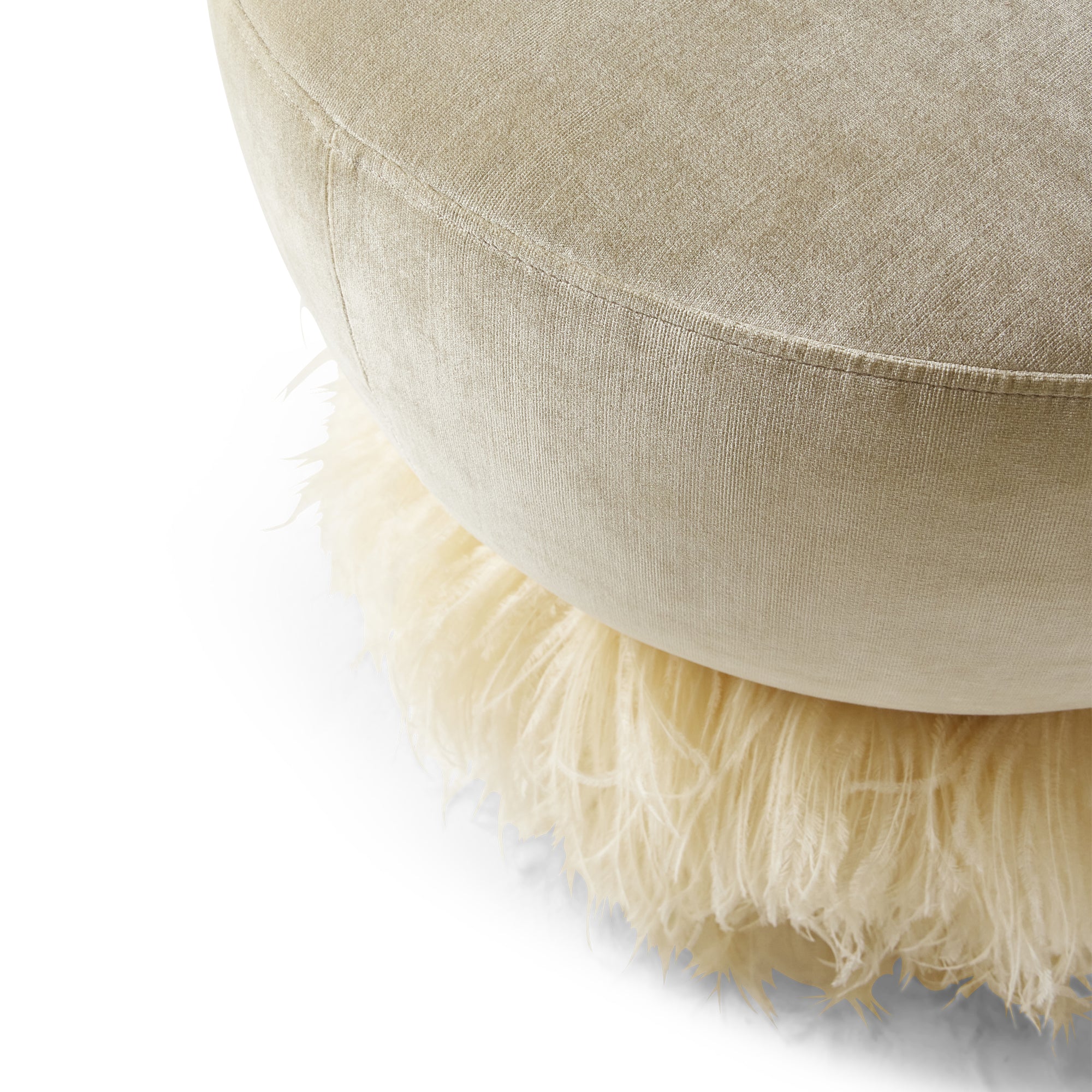 Ostrich Fluff 600 Diameter Ottoman