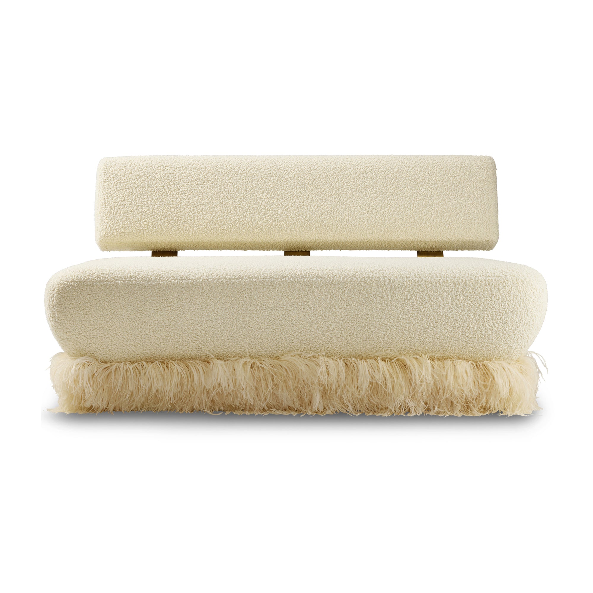 Ostrich Fluff Cream Boucle' Sofa