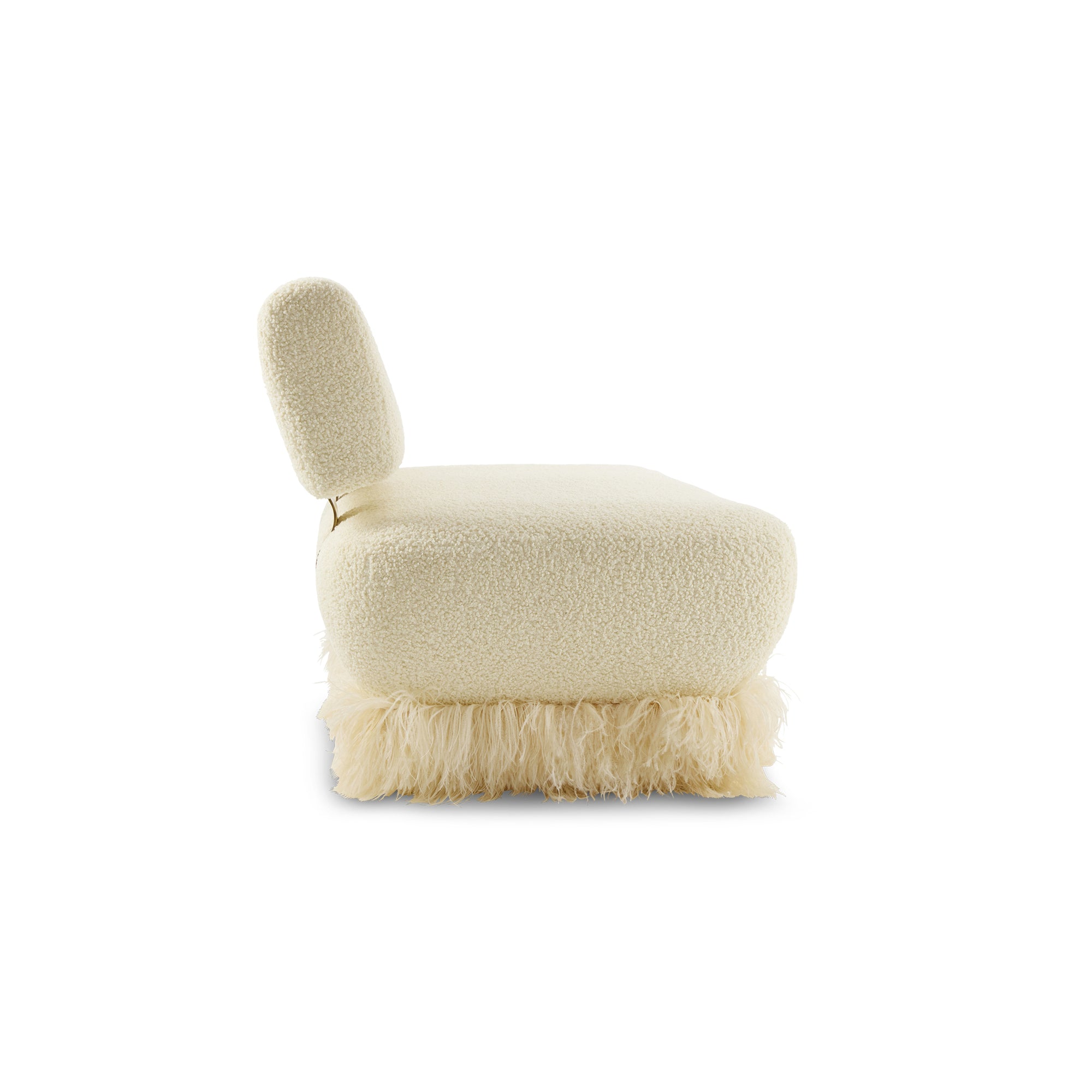 Ostrich Fluff Cream Boucle' Sofa