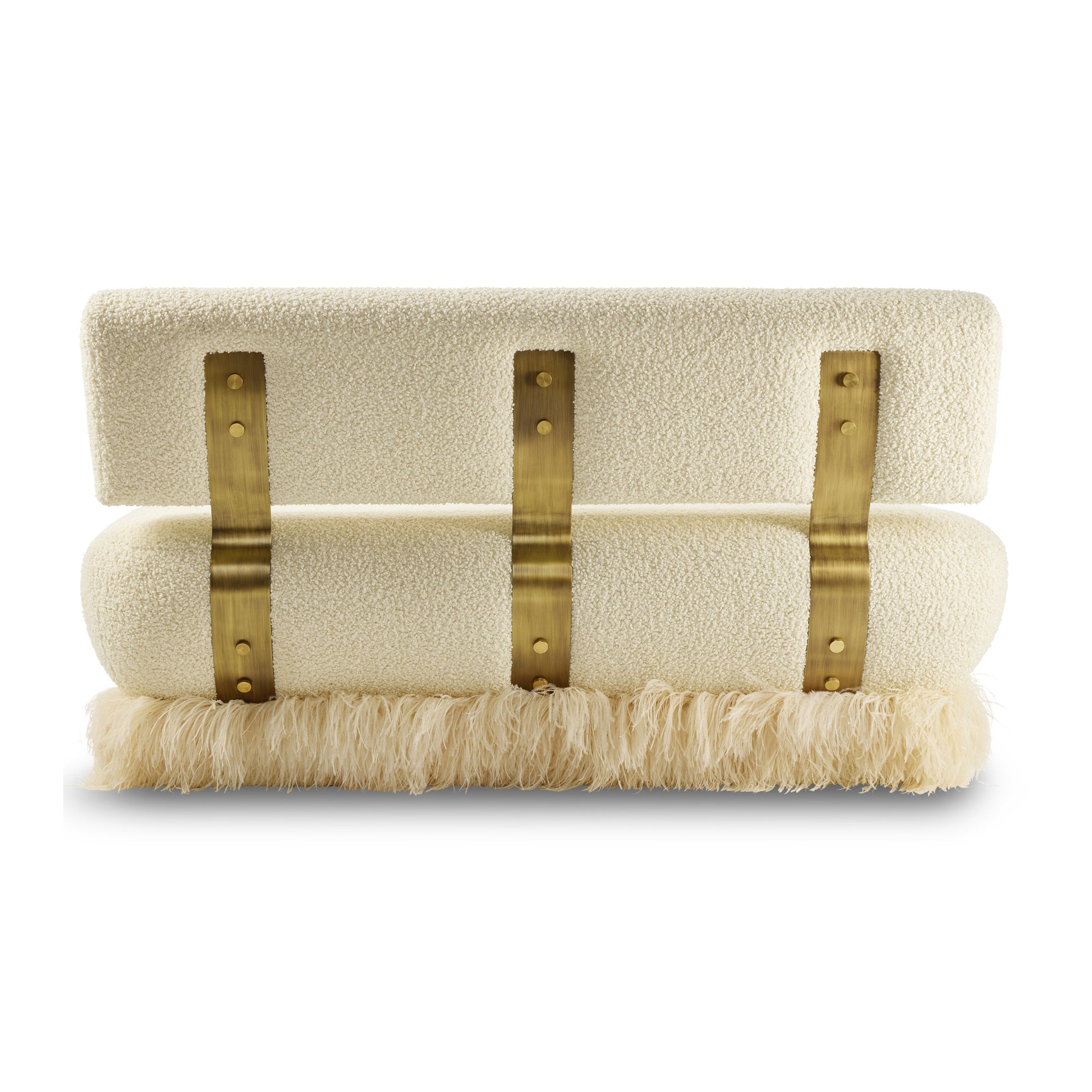 Ostrich Fluff Cream Boucle' Sofa