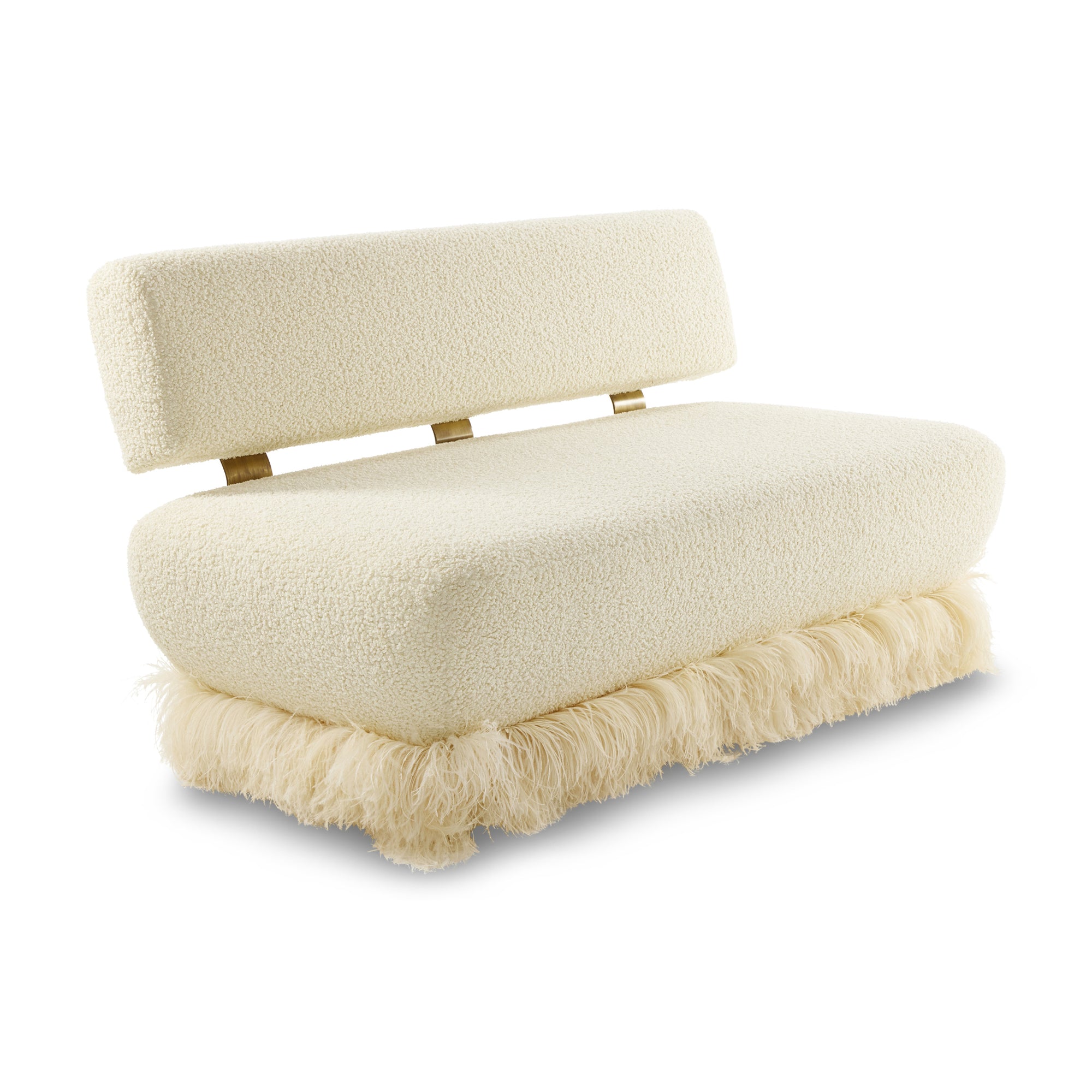 Ostrich Fluff Cream Boucle' Sofa