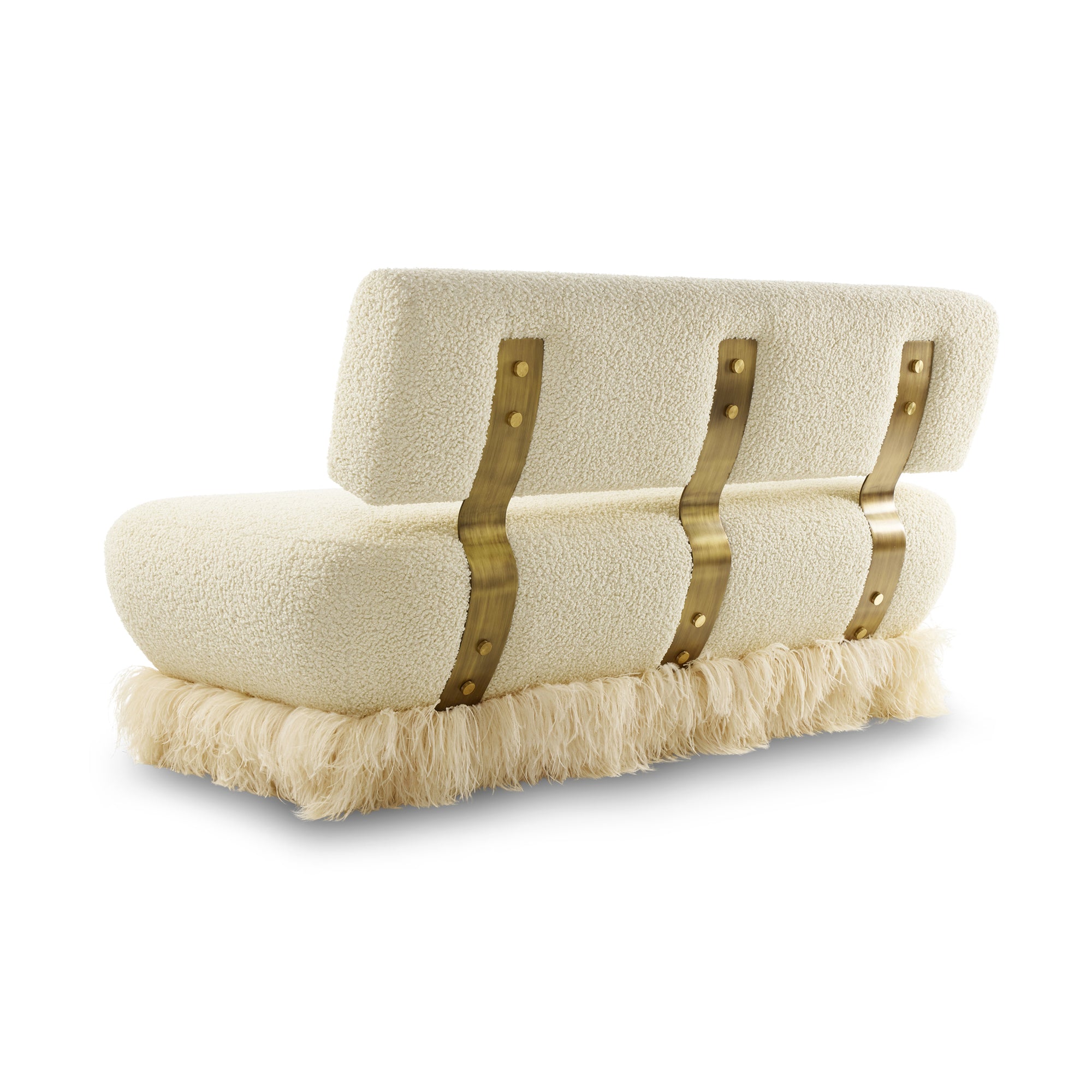 Ostrich Fluff Cream Boucle' Sofa