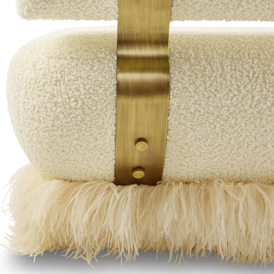 Ostrich Fluff Cream Boucle' Sofa