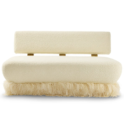 Ostrich Fluff Cream Boucle' Sofa