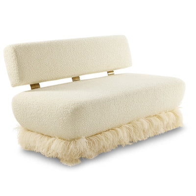 Ostrich Fluff Cream Boucle' Sofa