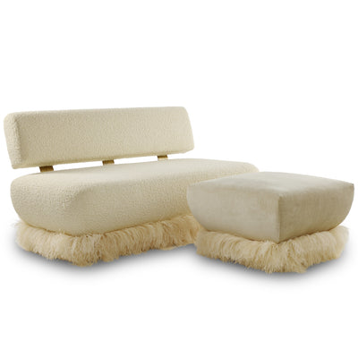 Ostrich Fluff Cream Boucle' Sofa