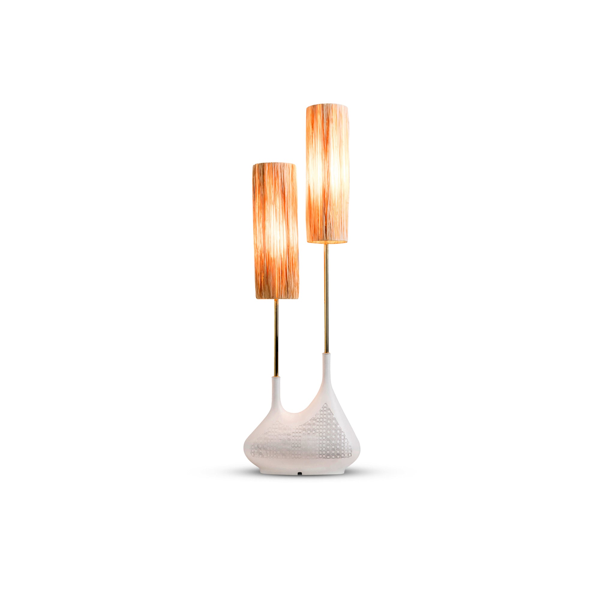 Pod Double Table Lamp White