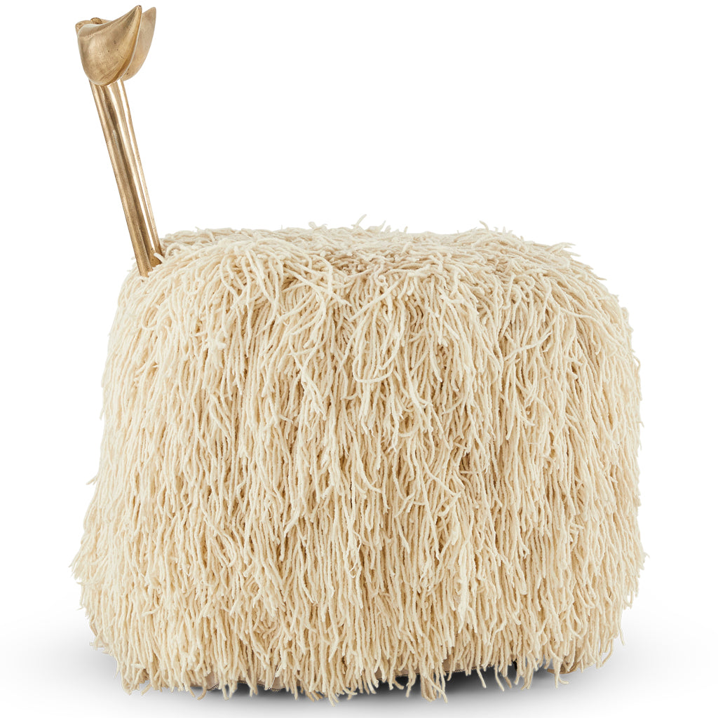 Strelitzia Cream Shaggy Dining Chair