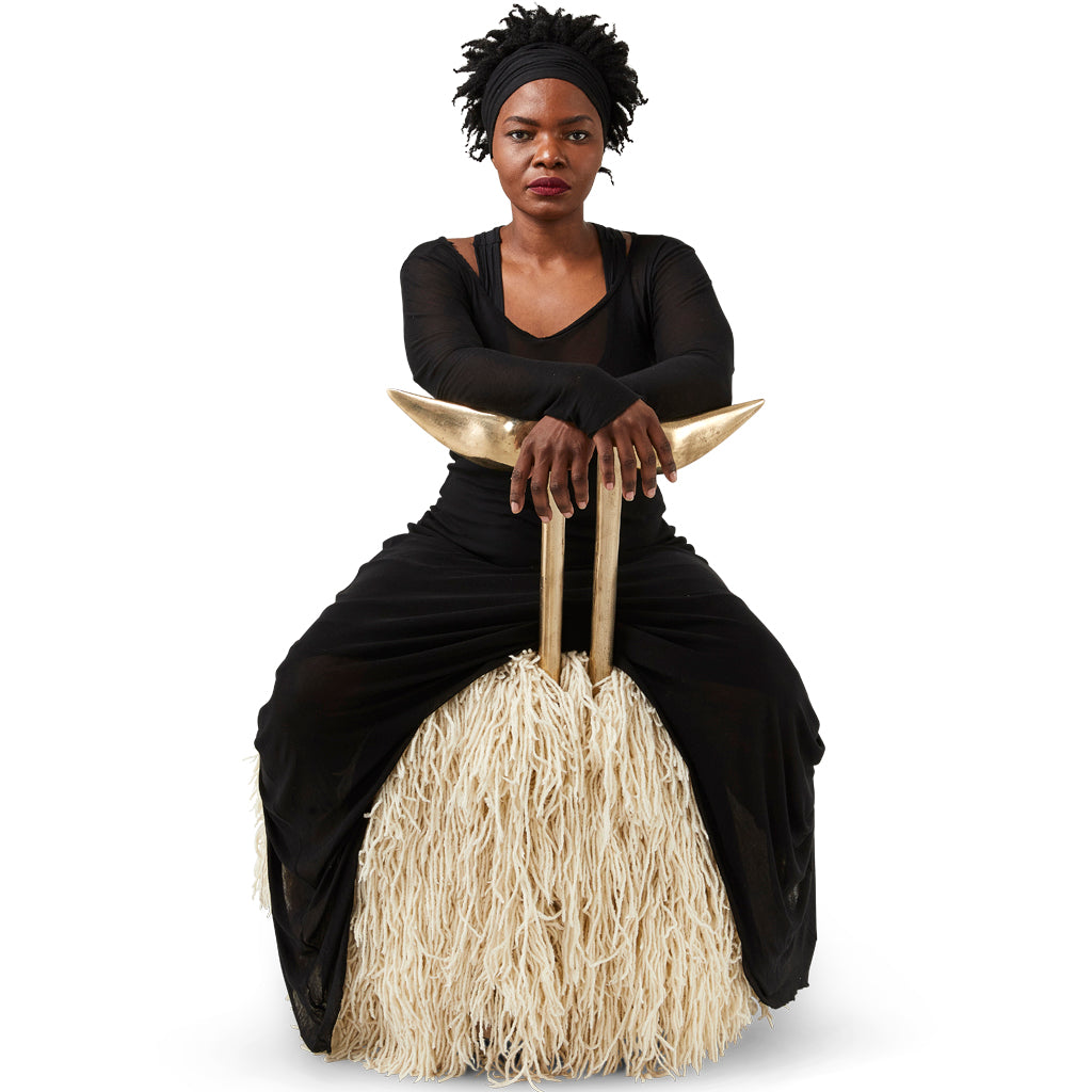 Strelitzia Cream Shaggy Dining Chair