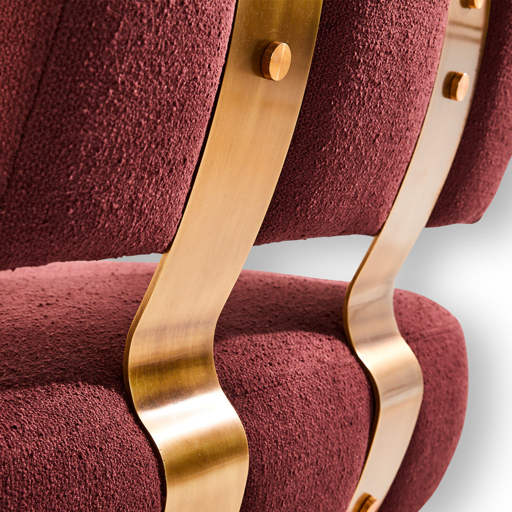 Plum Ostrich Fluff Lounge Chair