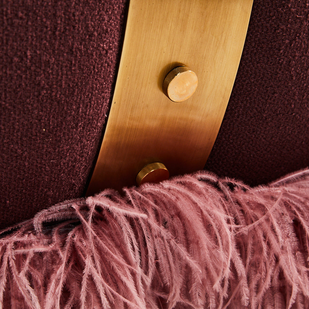 Plum Ostrich Fluff Lounge Chair