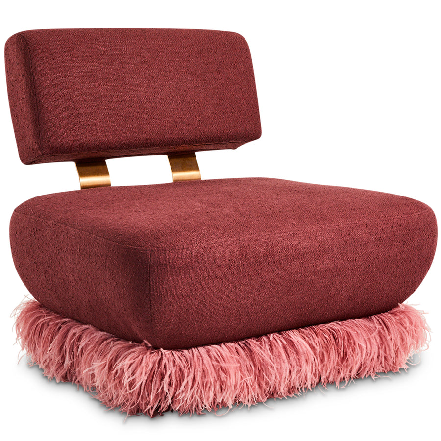 Plum Ostrich Fluff Lounge Chair