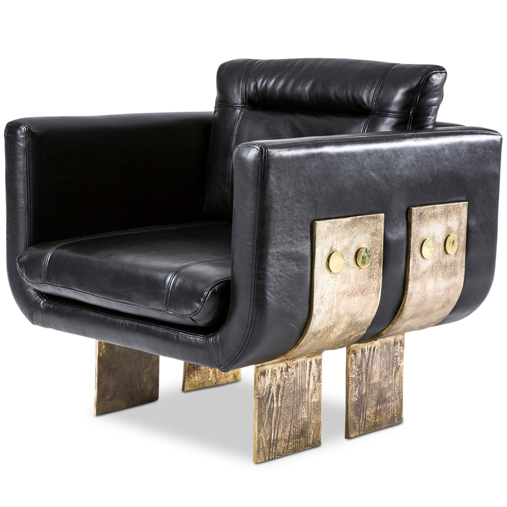 Primal Lounge chair Black Leather