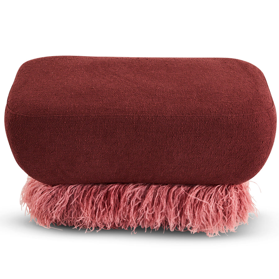 Plum Ostrich Fluff Ottoman