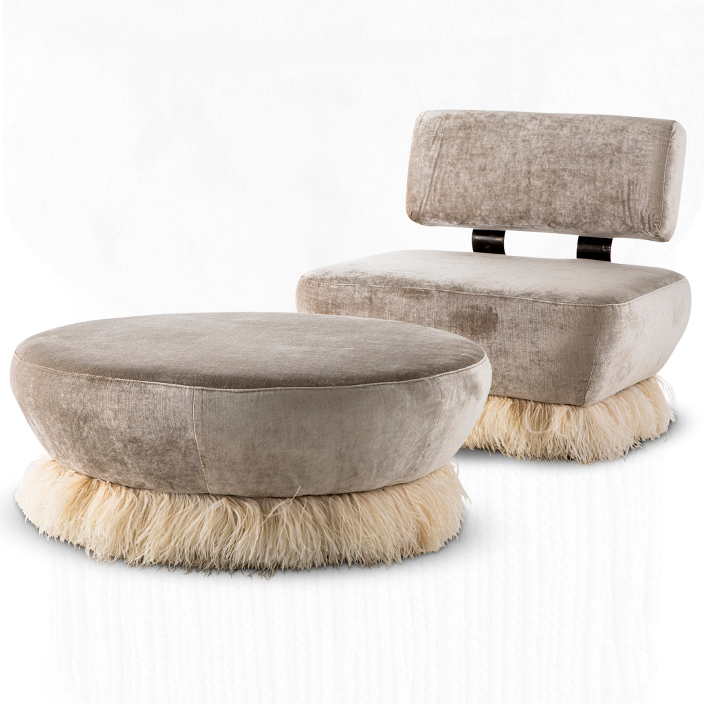 Ostrich Fluff Ottoman