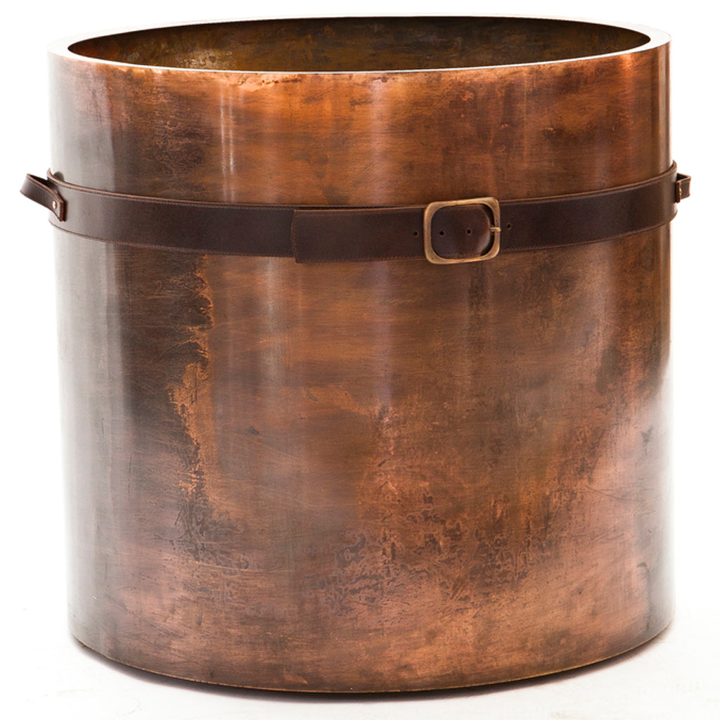 Antique Copper Belted Planter Various sizes