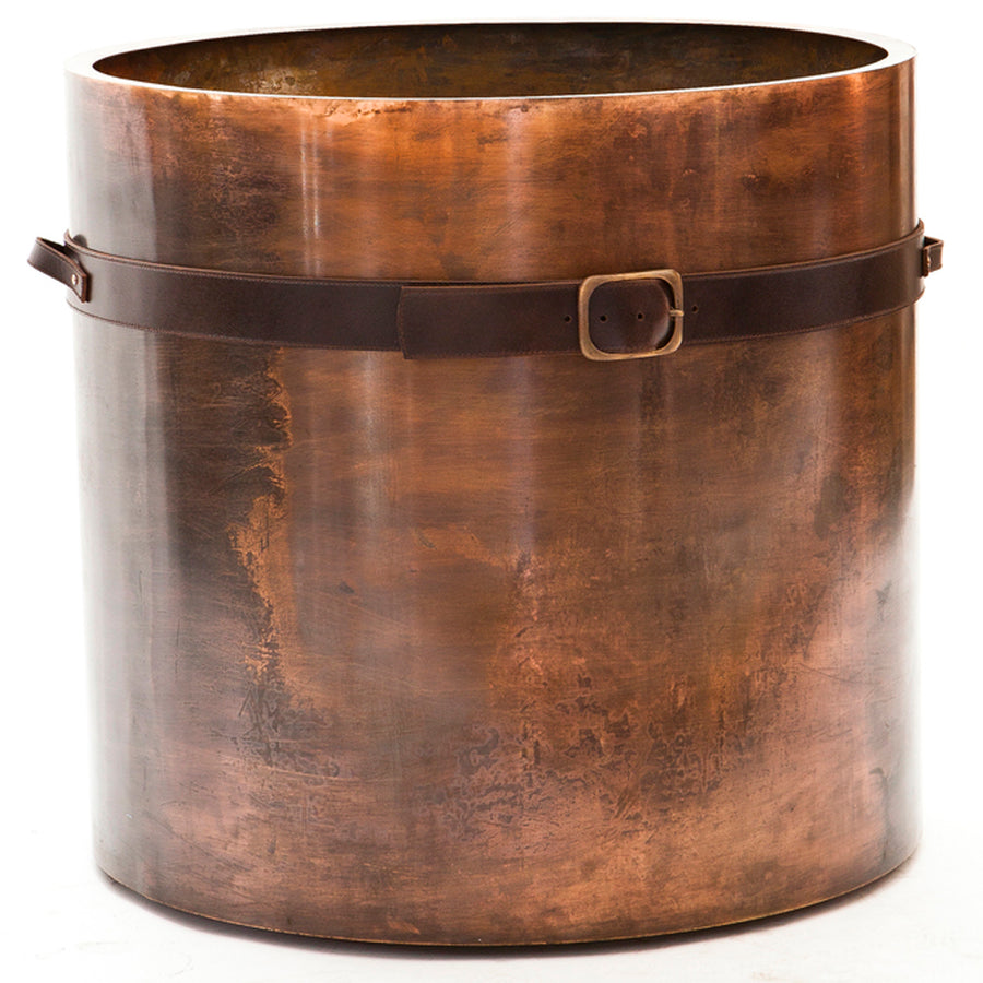 Antique Copper Belted Planter Various sizes
