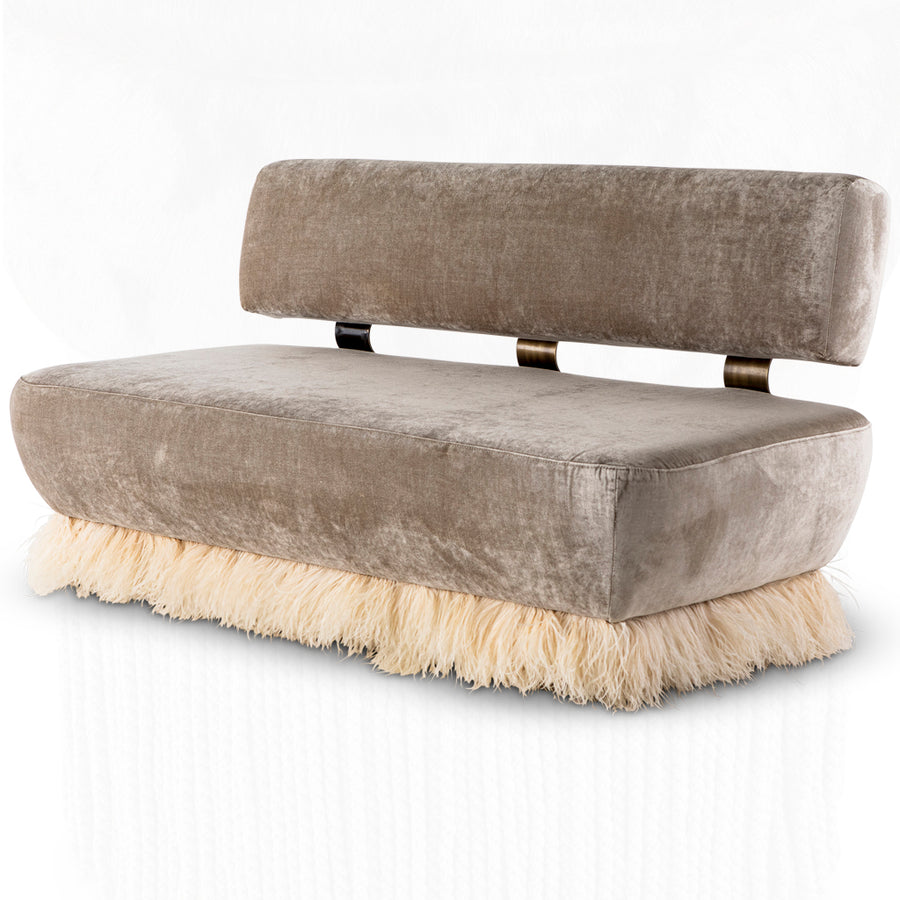 Sofa with ostrich feather trim